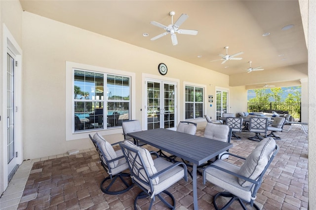 view of patio / terrace featuring ceiling fan