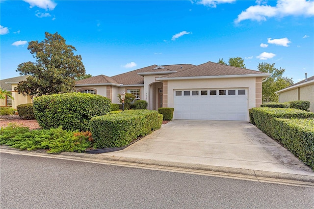 view of front facade with a garage