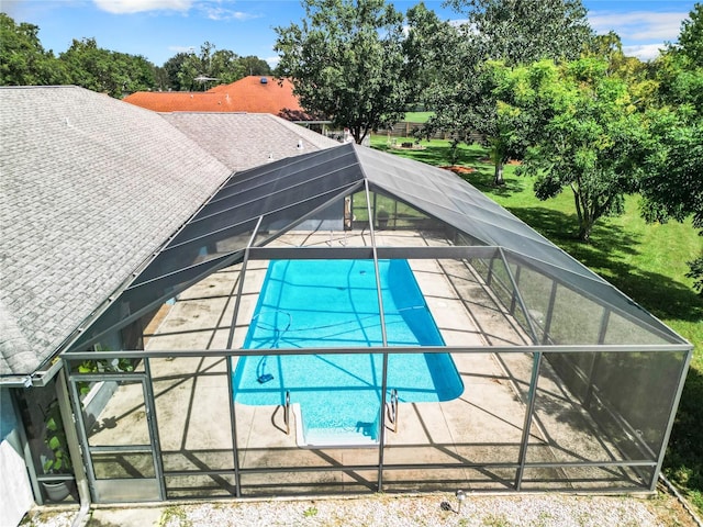 view of pool featuring a patio