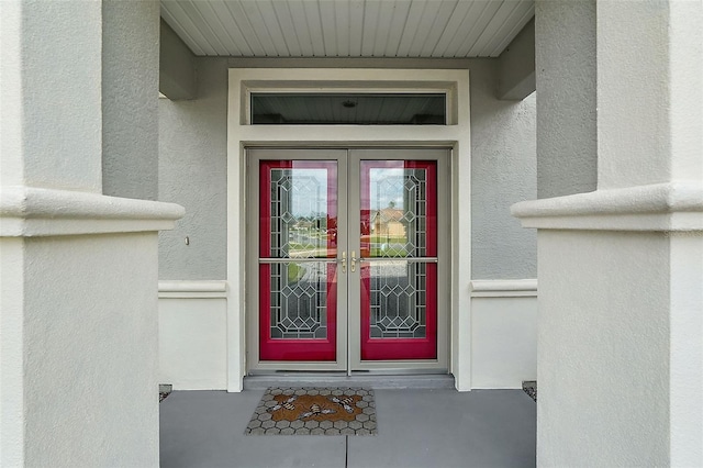 entrance to property with french doors