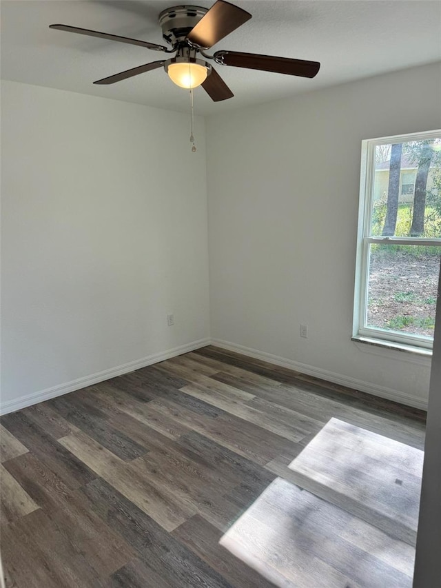 empty room featuring dark wood-type flooring