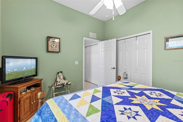 bedroom with ceiling fan