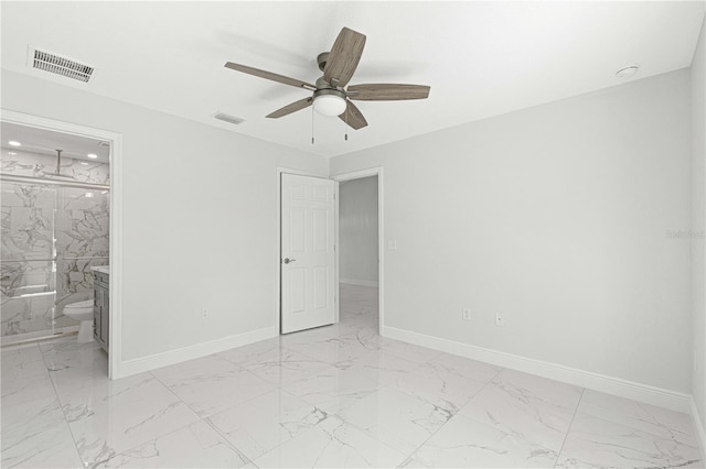 spare room featuring ceiling fan