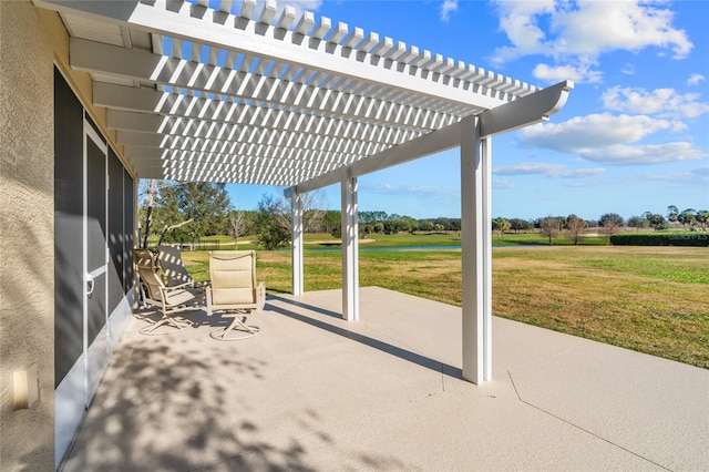 view of patio / terrace featuring a pergola