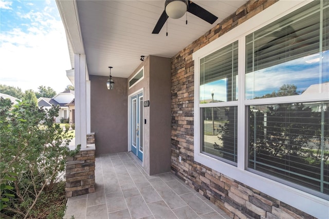 view of patio / terrace with ceiling fan