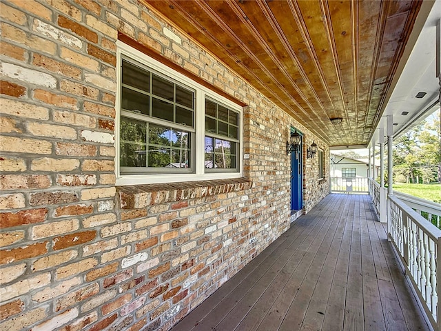 wooden deck with covered porch