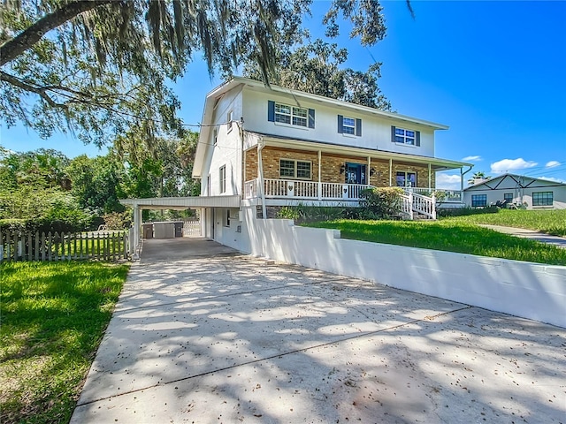 view of front of property with covered porch