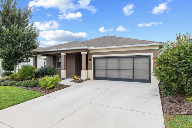 view of front of house with a garage