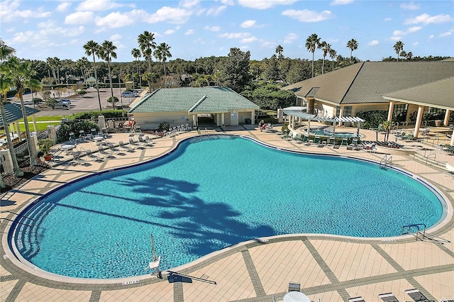 view of pool with a patio