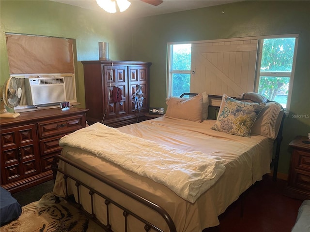 bedroom with cooling unit