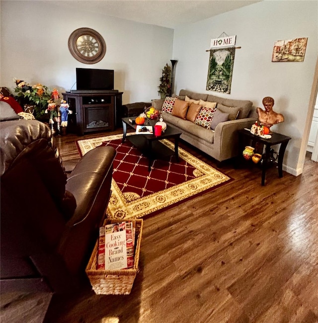 living room featuring hardwood / wood-style flooring