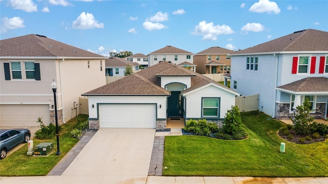 view of front of house with a front lawn