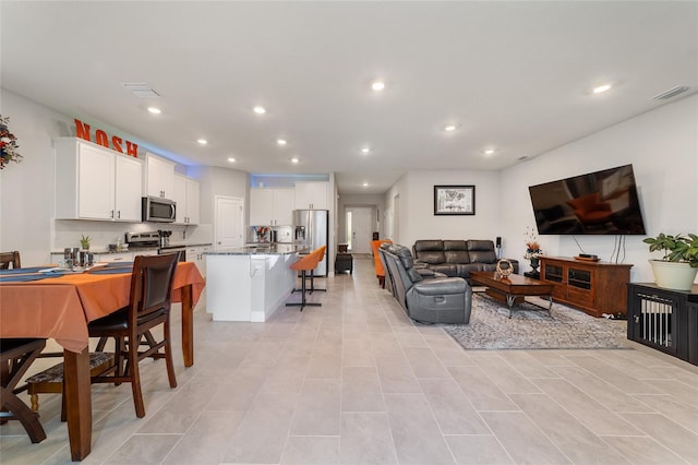 view of tiled living room