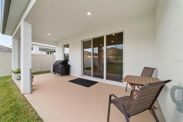 view of patio featuring grilling area