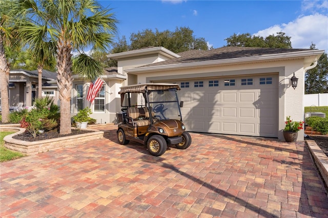 view of front facade featuring a garage