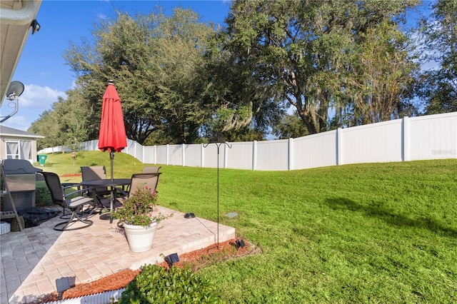 view of yard with a patio