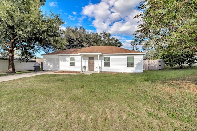 ranch-style house with a front yard