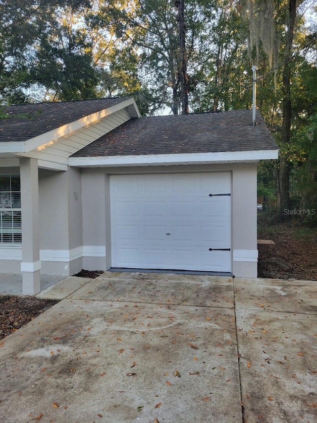 view of garage