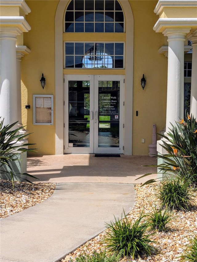 entrance to property with french doors