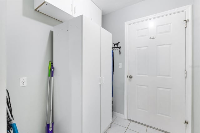 bathroom with tile patterned flooring