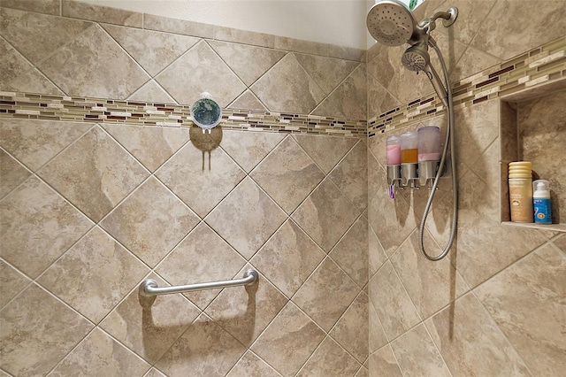 room details with a tile shower