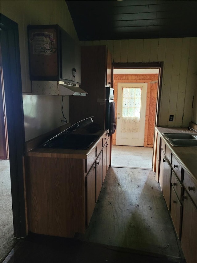 kitchen with black appliances and sink