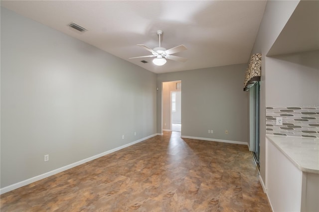 spare room featuring ceiling fan