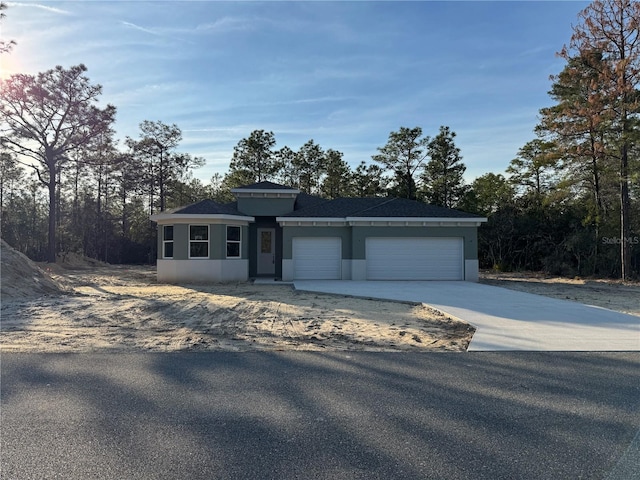 view of front facade with a garage