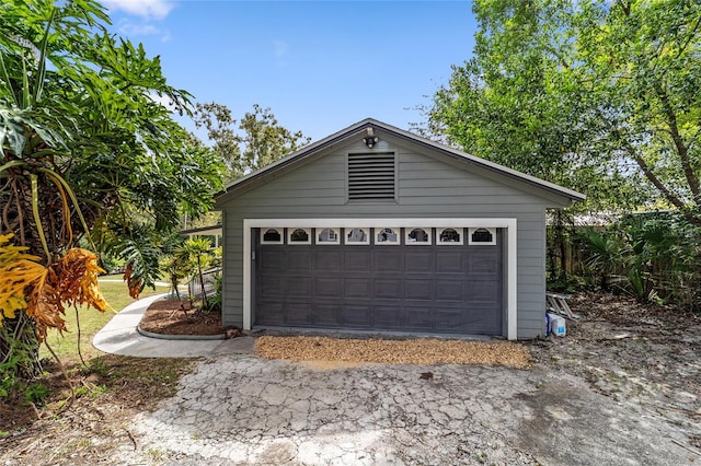 view of garage