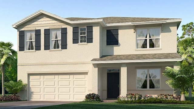 view of front of home featuring a garage