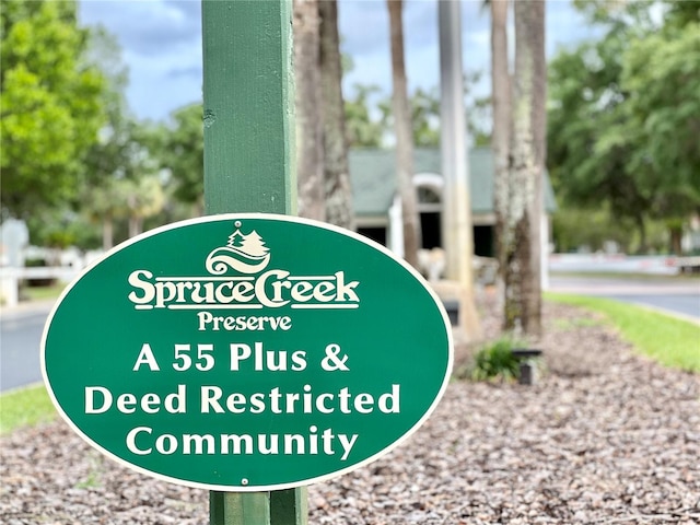 view of community sign