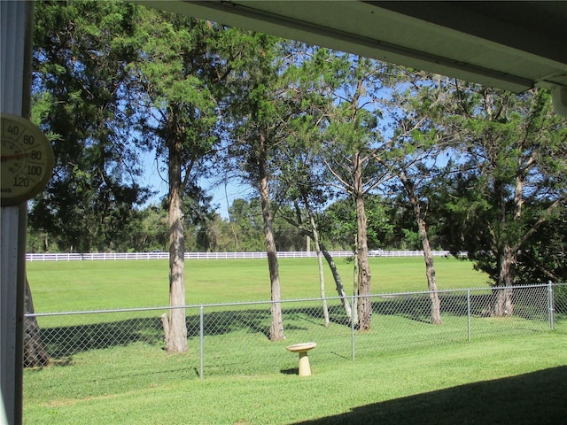 surrounding community with a fenced backyard and a yard