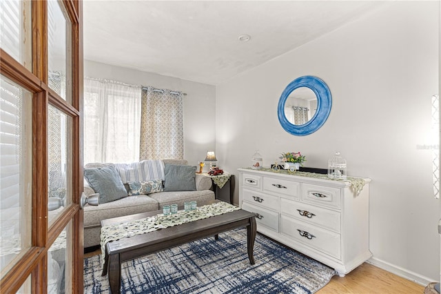 living room featuring light hardwood / wood-style floors