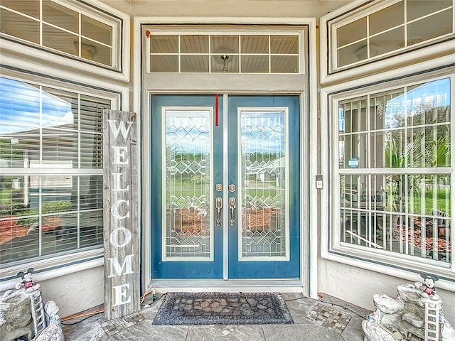 view of exterior entry with french doors