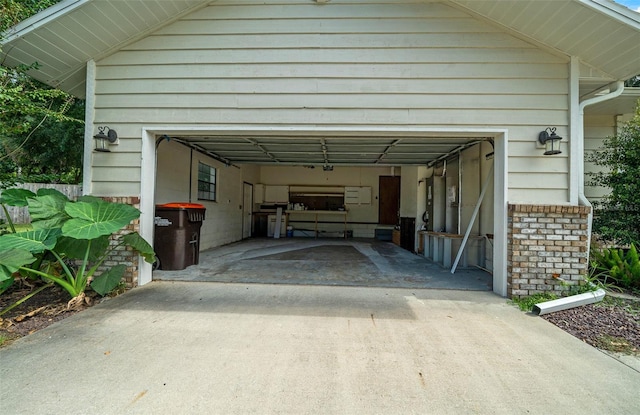 view of garage