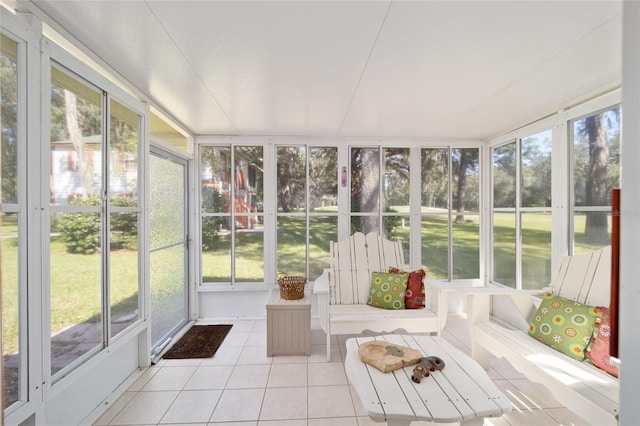 unfurnished sunroom with a wealth of natural light