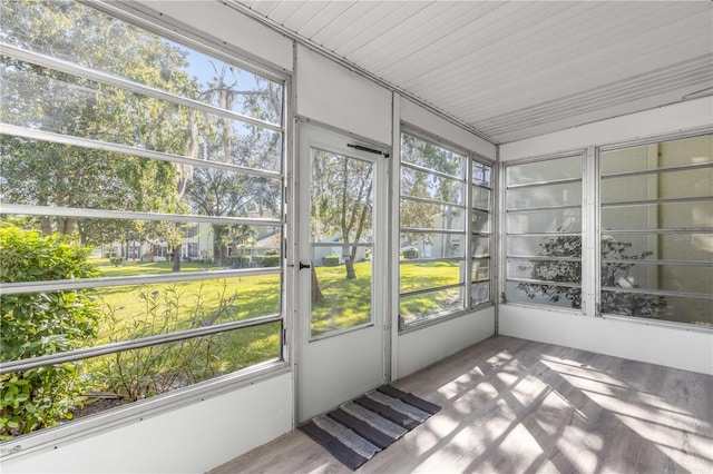 view of unfurnished sunroom