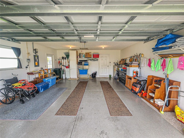 garage with electric panel