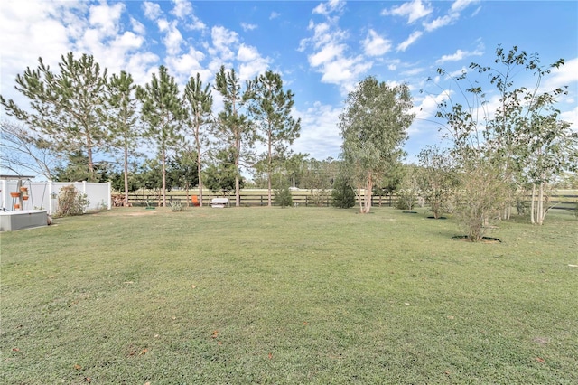 view of yard featuring a rural view