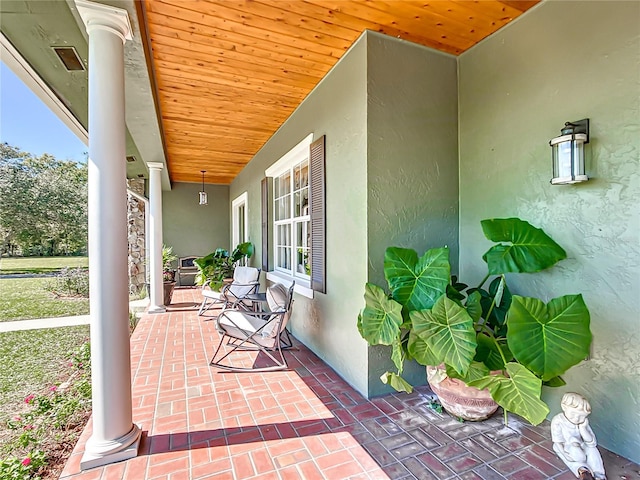 view of patio / terrace with a porch