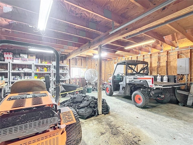 garage with electric panel