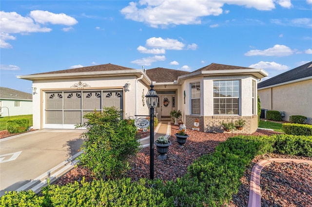 view of front of house with a garage