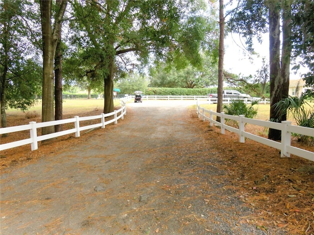 view of road featuring a rural view