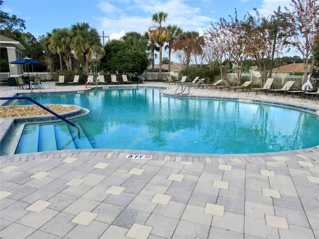 view of pool with a patio