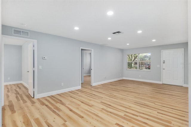 empty room featuring light wood-type flooring