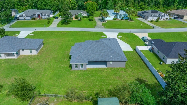 aerial view with a residential view