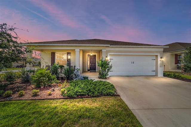 view of front of home featuring a garage