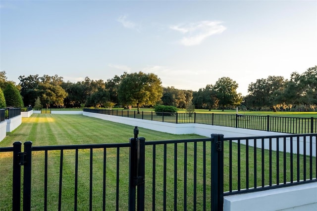 view of community featuring a lawn