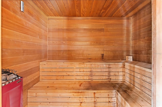 view of sauna