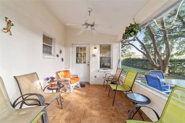 view of patio with ceiling fan